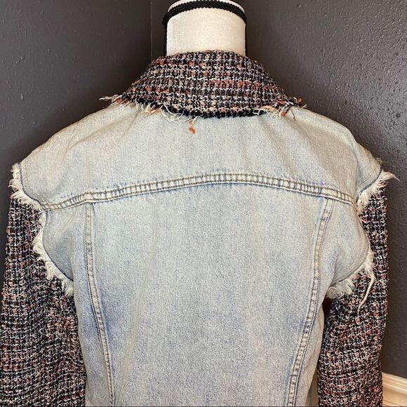 Current/Elliott The Charmer Tweed & Denim Jacket - Picture 13 of 15
